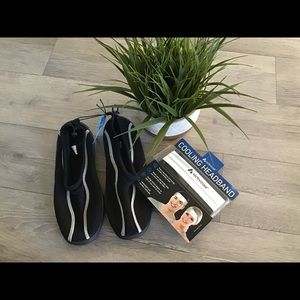 Bundle of aqua shoes and cooling headband